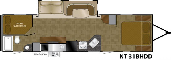 RV Rental Denver Travel Trailer North Trail floor plan